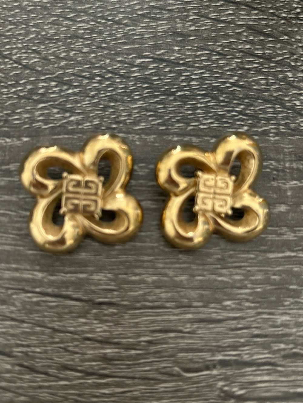 Gold Tone Floral Clip-On Earrings - Gold